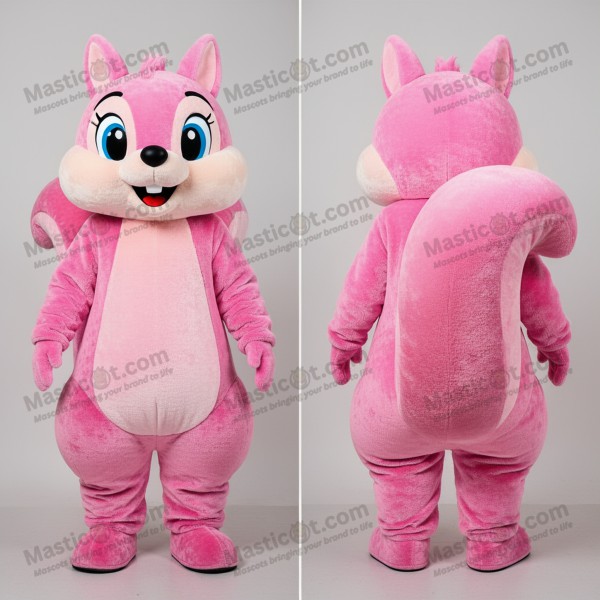Pink fluffy squirrel mascot - Masticot.com