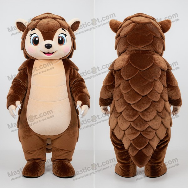 Brown scaled pangolin mascot - Masticot.com