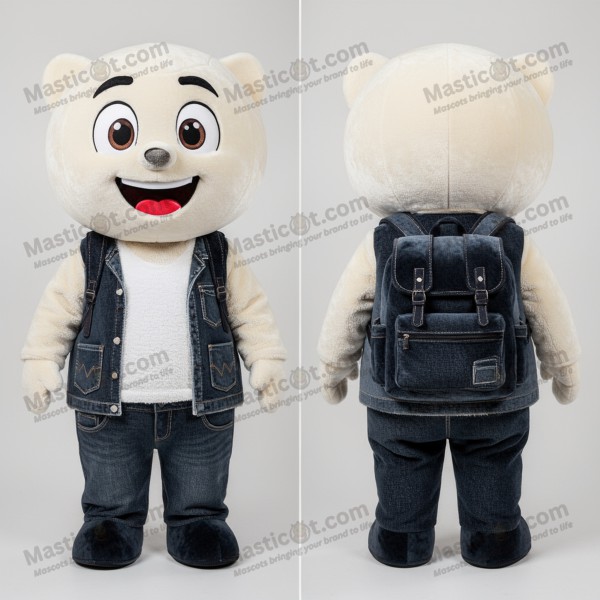 Krémový plyšový maskot míče pro házenou - Masticot.com