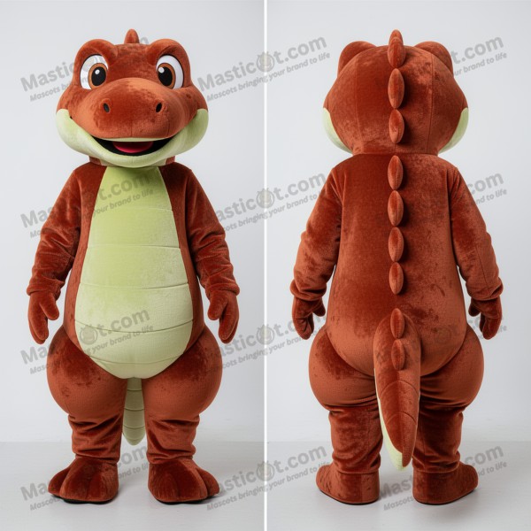 Rust orange wide eyed lizard mascot - Masticot.com