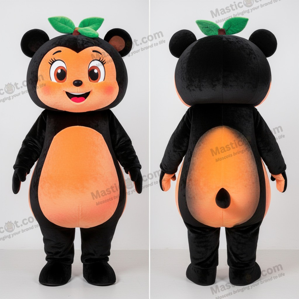 Sammetspersika glad maskot - Aprikos - MASTICOT_10102 - Masticot.com