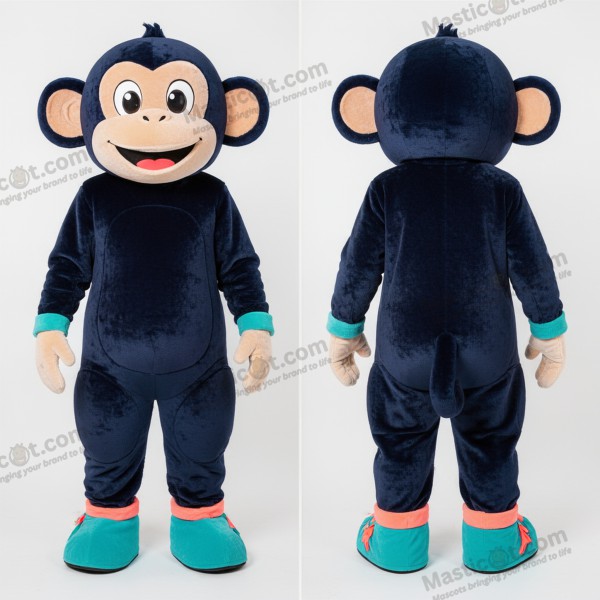 Navy velvety monkey mascot - Monkey - MASTICOT_10220 - Masticot.com