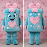 Cyan rounded candy box mascot - Masticot.com