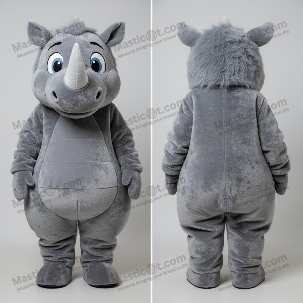 Plstěný maskot srstnatého nosorožce šedé barvy -