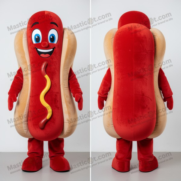 Velvety orange plump hot dogs mascot - Masticot.com