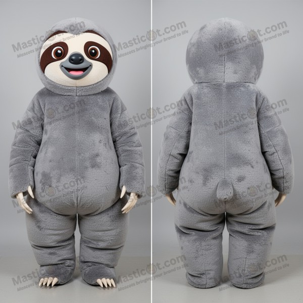 Soft gray plush giant sloth mascot - Masticot.com