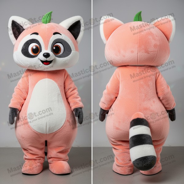 Peach cuddly lemur mascot - Masticot.com