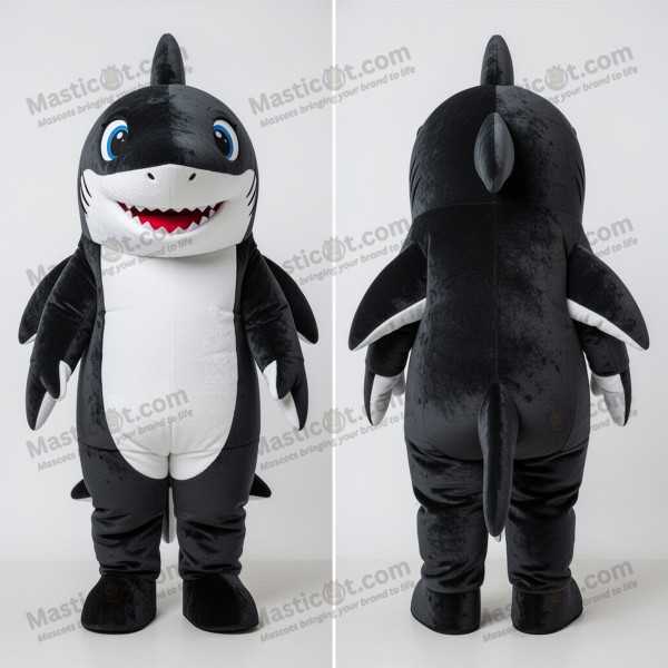 Velvet black playful shark mascot - Masticot.com