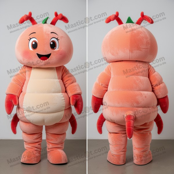 Peach velvety lobster bisque mascot - Masticot.com