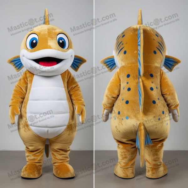 Golden Cartoon Barracuda Mascot - Masticot.com