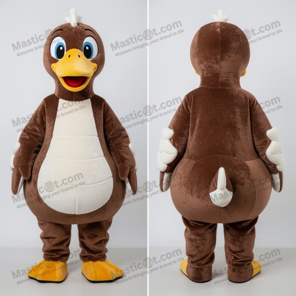 Velvety Brown Elegant Swans Mascot - Masticot.com