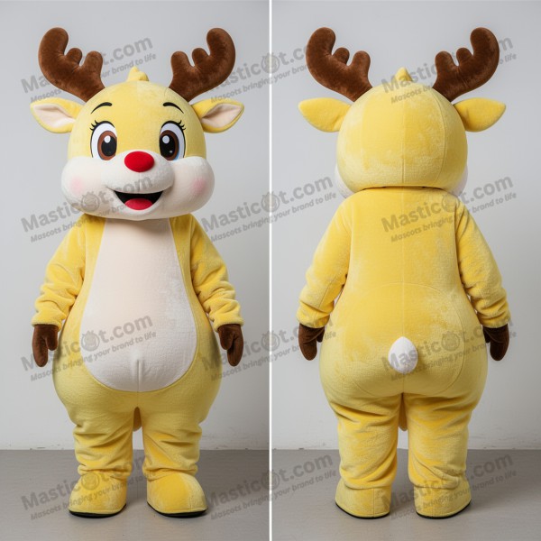Lemon Yellow Cartoon Reindeer Mascot - Masticot.com