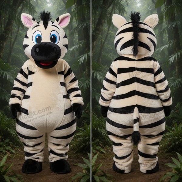 Kremaktig, myk Zebra-maskot - Masticot.com