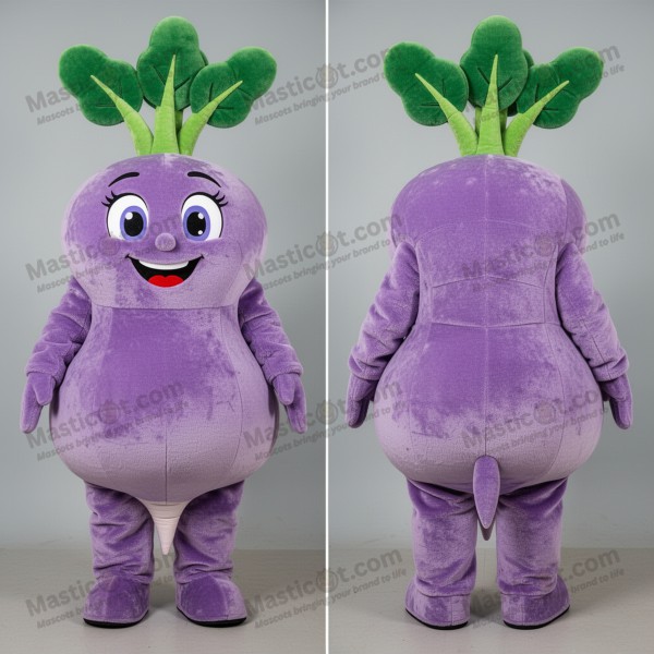 Lavender Rounded Radish Mascot - Masticot.com