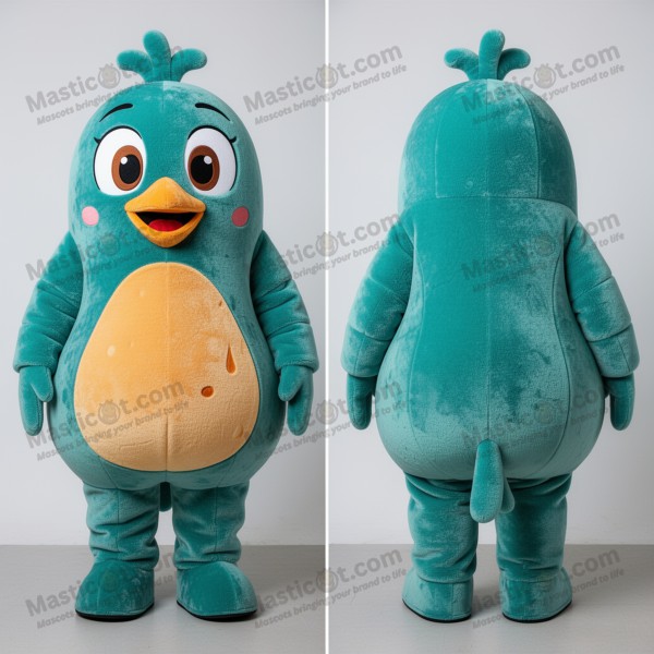 Teal velvety butter chicken mascot - Masticot.com