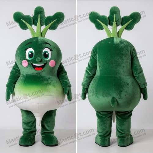 Forest Green Rounded Radish Mascot - Masticot.com