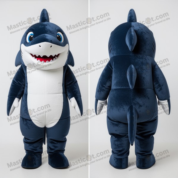 Navy blue rounded shark mascot - Masticot.com
