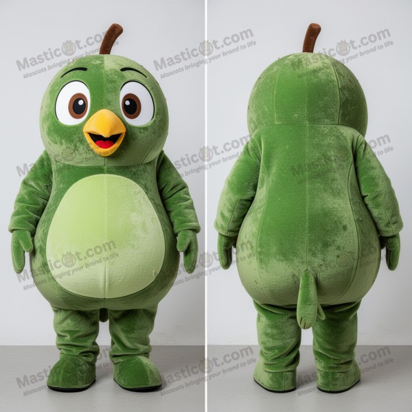 Emerald green plump kiwi mascot - Masticot.com