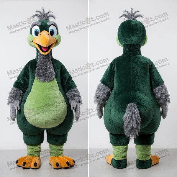 Forest Green Cartoon Emu Mascot - Masticot.com