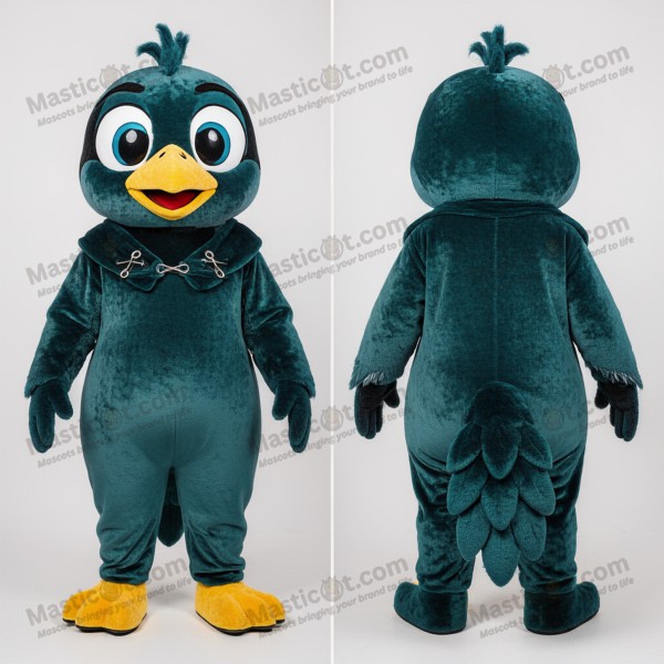 Mascota de mirlo aterciopelado en color azul cerceta -