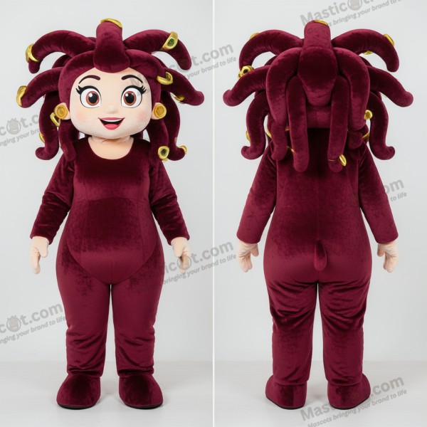 Mascote da Medusa Serpente Marrom - Masticot.com