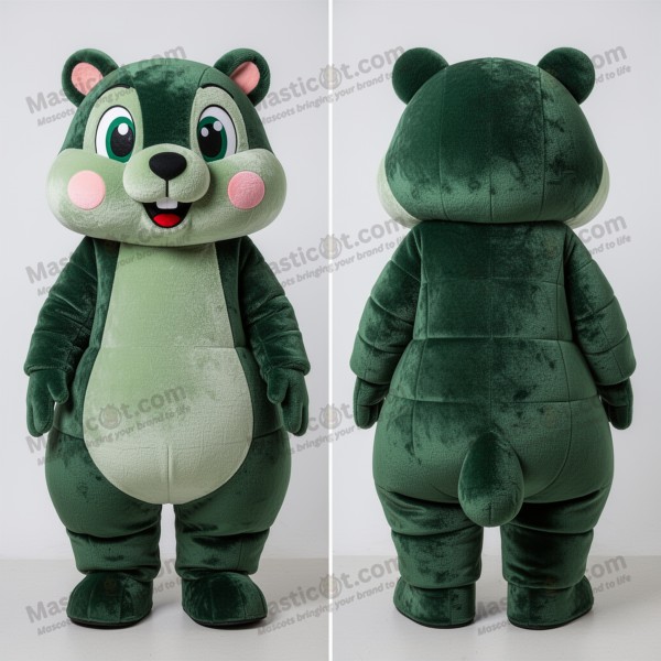 Forest green rounded marmot mascot - Masticot.com