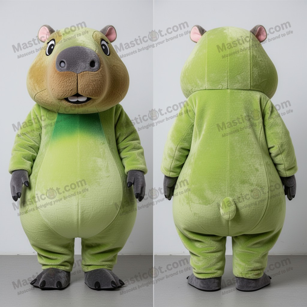 Lime Green Glasses Capybara Mascot - Masticot.com