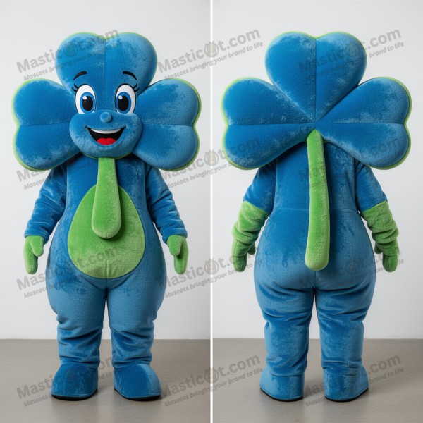 Modrý výrazný čtyřlístek maskot - Masticot.com