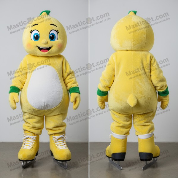 Pareja de Patines de Hielo Mascota en Amarillo Limón -