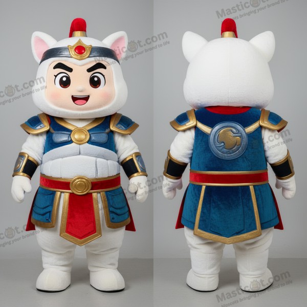 Mascottekostuum van ivoorwitte dappere SAS-soldaat - Speciale Luchtservice - MASTICOT_11598 - Masticot.com