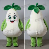 Ivoor-mint fluwelen peer-mascotte - Masticot.com