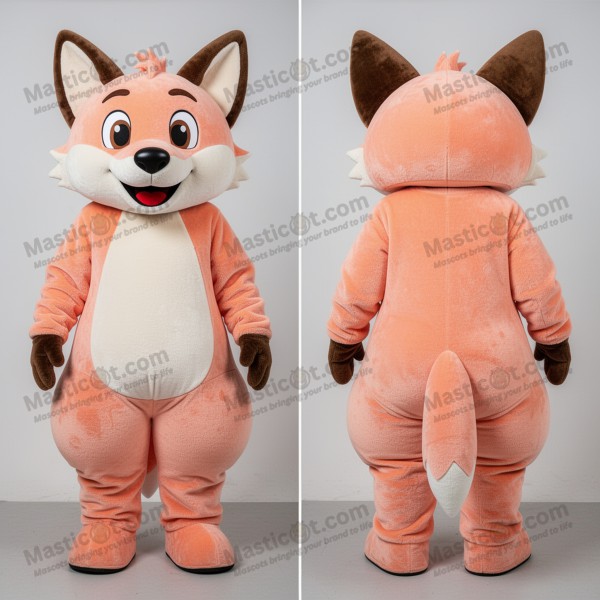 Broskvový měkký nadýchaný maskot dingo - Masticot.com