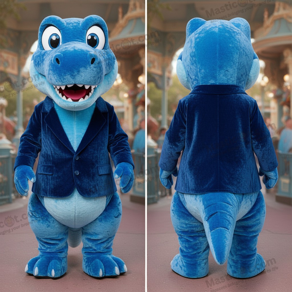 Blåfløyel T-rex maskot - T Rex - MASTICOT_11849 - Masticot.com