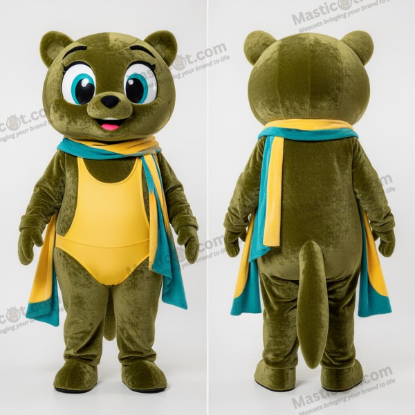 Olivengrøn plyshåndbold maskot - Håndbold Bold - MASTICOT_12008 - Masticot.com