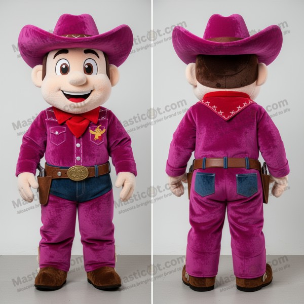 Magenta Padded Cowboy Mascot - Masticot.com