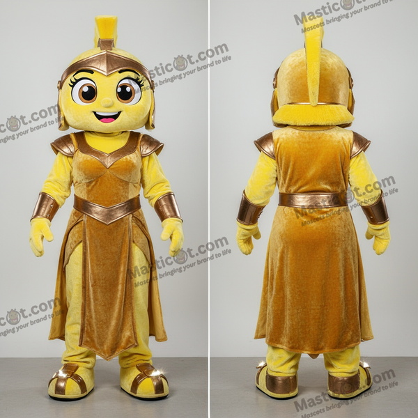 Citrongul tegneserie-spartansk soldatmaskot - Spartansk Soldat - MASTICOT_12201 - Masticot.com