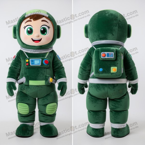 Forest green rounded astronaut mascot - Masticot.com