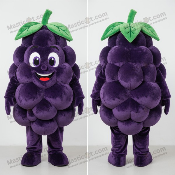 Deep purple plump grape mascot - Masticot.com