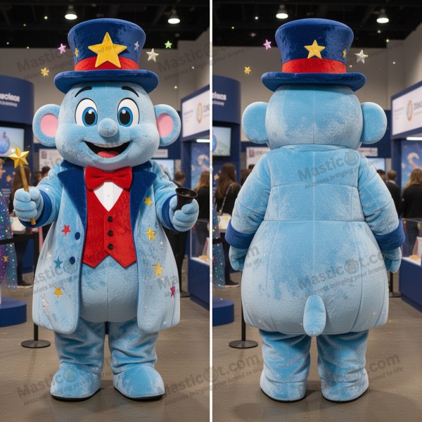 Mascotă de magician expresivă, albastru cerului -