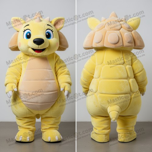 Lemon yellow cuddly glyptodon mascot - Masticot.com