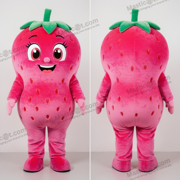 Boneco Mascote Morango Rosado e Rechonchudo - Morango - MASTICOT_12329 - Masticot.com