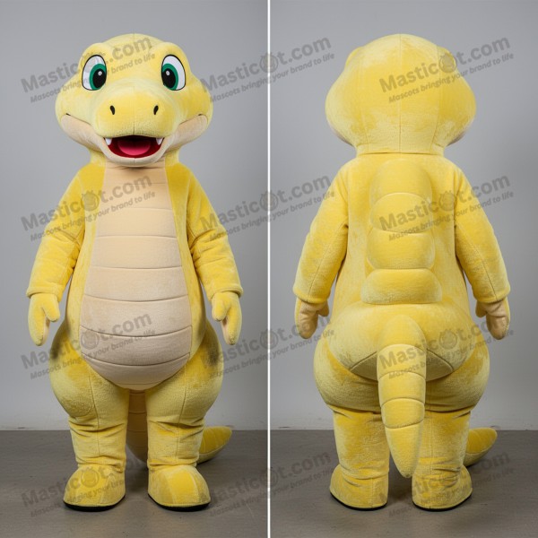 Mascota de titanoboa juguetona color amarillo limón -