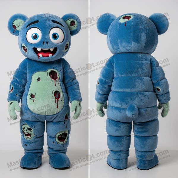 Azure blue rounded undead mascot - Masticot.com