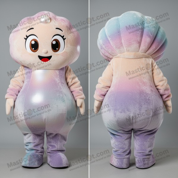 Velvety white broad shelled oyster mascot - Masticot.com