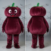 Mørkerød rund gresskarmaskot - Masticot.com