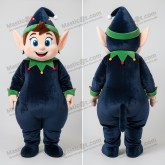 Midnight blue tuxedo elf mascot - Masticot.com