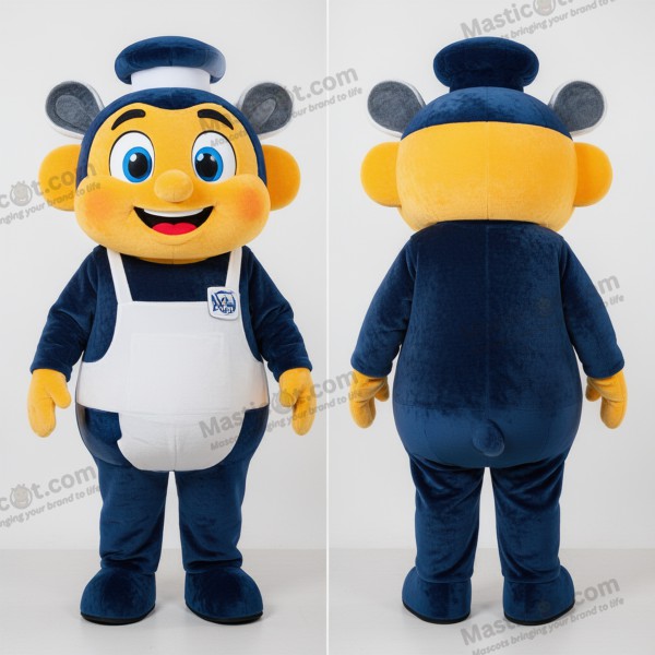 Mascote Paella Azul Marinho Aveludada - Masticot.com