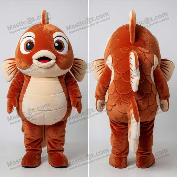 Rust orange rounded goldfish mascot - Masticot.com