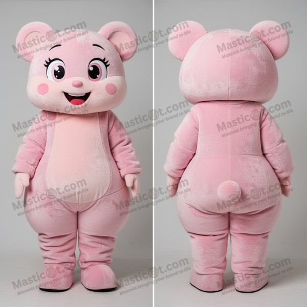 Mascota de felpa rosa Champagne de hombros anchos -