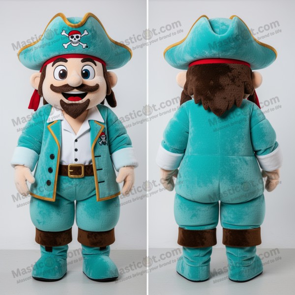 Turkizový kartonový pirátský maskot - Masticot.com